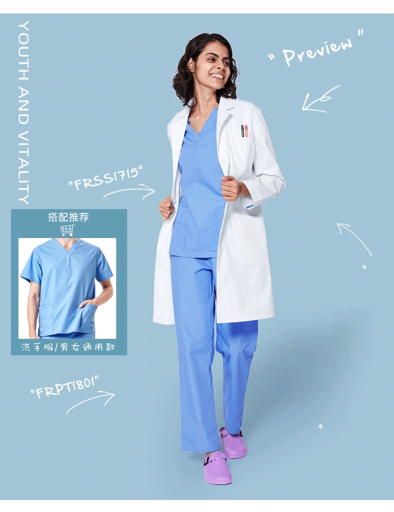 Wholesale Designs Inner Pockets Notched Collar Hospital Work Robe Doctors